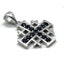 Sterling Silver With Colored Stone Jerusalem Cross Pendant